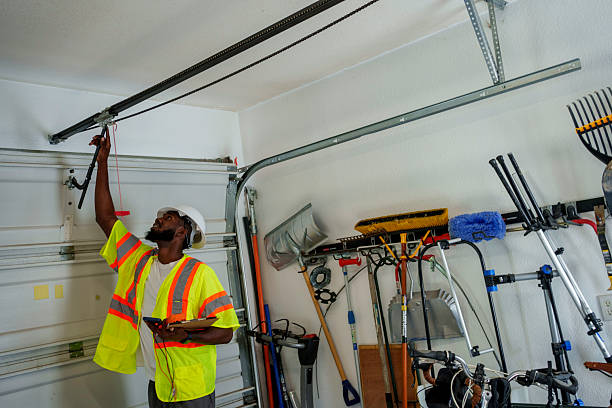 Professional Garage Door Installation technician working in Healdton, OK